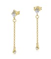 Beautiful Dangling CZ Silver Stud Earring STS-5177